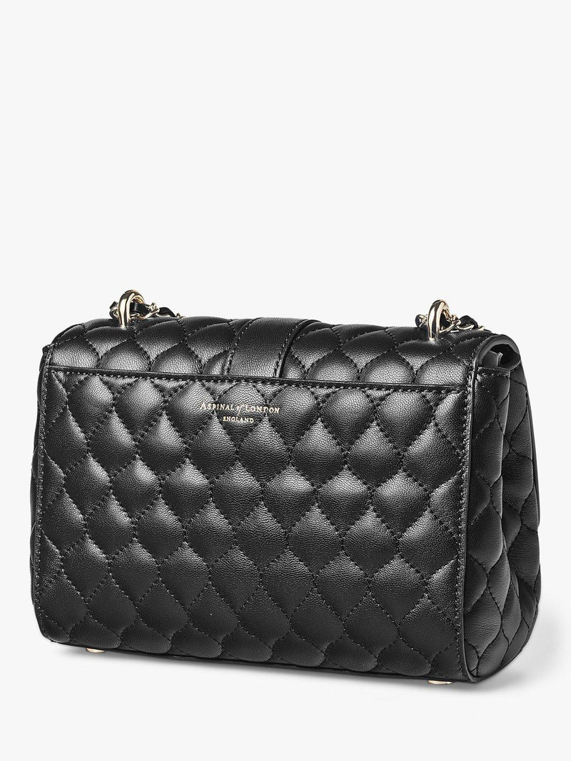 Aspinal Lottie Small smooth quilted leather shoulder bag, imported from the UK