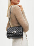 Aspinal Lottie Small smooth quilted leather shoulder bag, imported from the UK