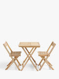 John Lewis acacia wood foldable bistro set, 2-seater natural - British product