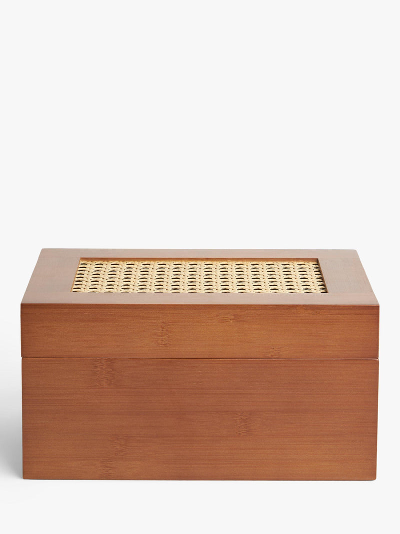 John Lewis poly rattan bamboo storage box cherry wood - British product