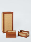 John Lewis poly rattan bamboo storage box cherry wood - British product