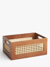 John Lewis John Lewis Poly Rattan and Bamboo Open Top Storage Box, Small, Cherry Wood- Buy online at McGrocer