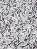 Peter Horton Textiles leaf motif viscose fabric grey 150cm, UK version
