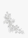 Sparkling Crystal Leaf Side Hair Clip in Silver