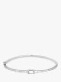 Rhodium Plated Cubic Zirconia Silver Bangle 6.5cm
