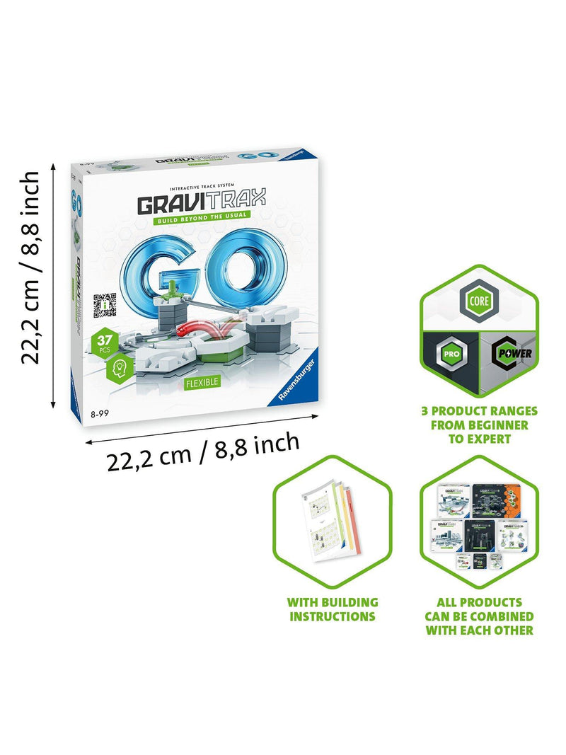 GraviTrax GO Flexible Set 37 piece marble run construction toy, UK version