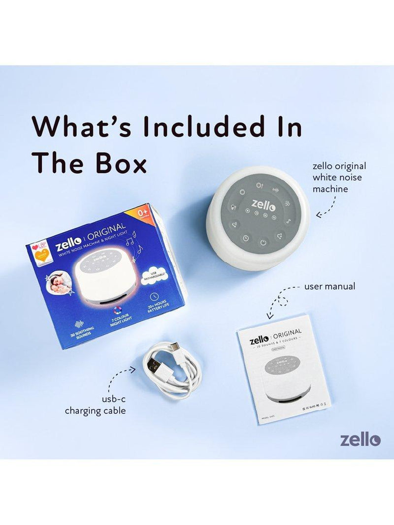 Zello original white noise machine with nightlight, British brand