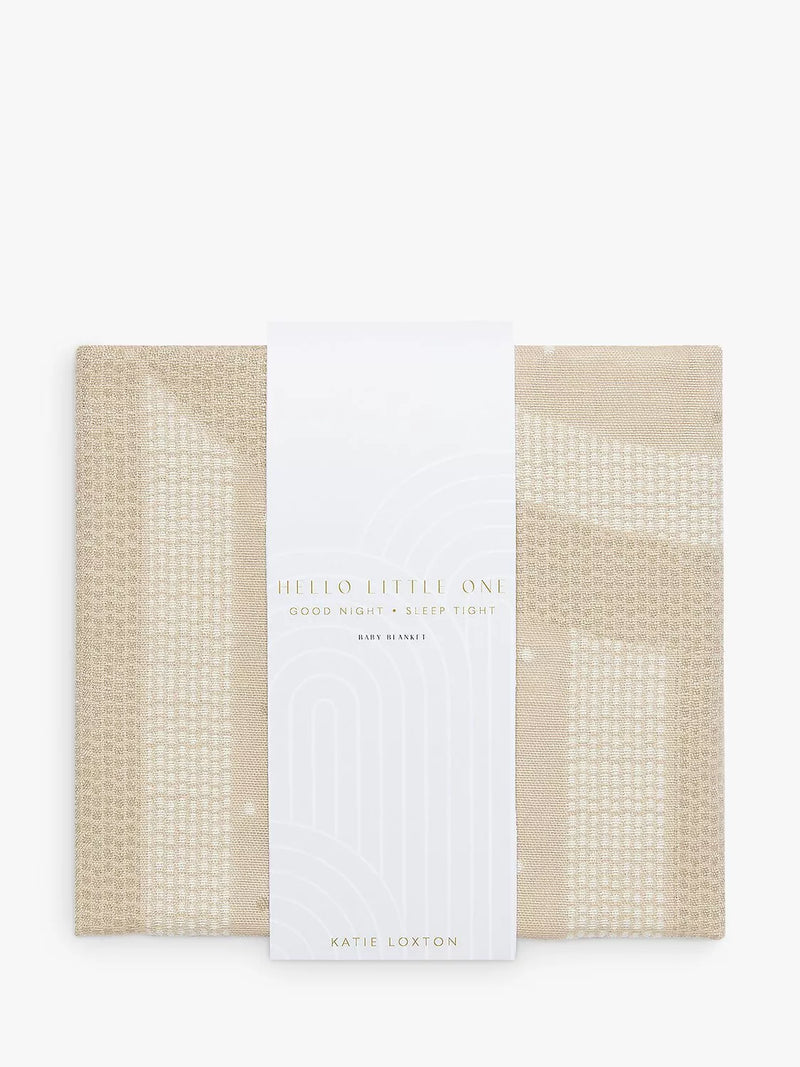 Katie Loxton Hello Little One Knitted Baby Blanket, Taupe