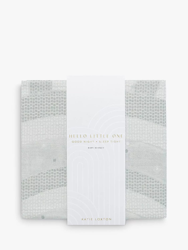 Katie Loxton knitted baby blanket cotton-lined (British brand)