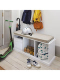 Great Little Trading Co Abbeville storage bench with cushion, imported from the UK