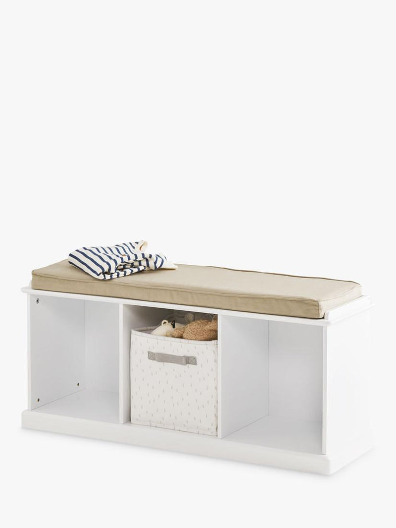 Great Little Trading Co Abbeville storage bench with cushion, imported from the UK