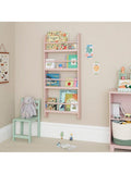 Great Little Trading Co pink narrow gallery bookcase, imported from the UK