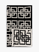 John Lewis John Lewis Chain Geo Knitted Throw, Black, 140 x 190cm- Buy online at McGrocer