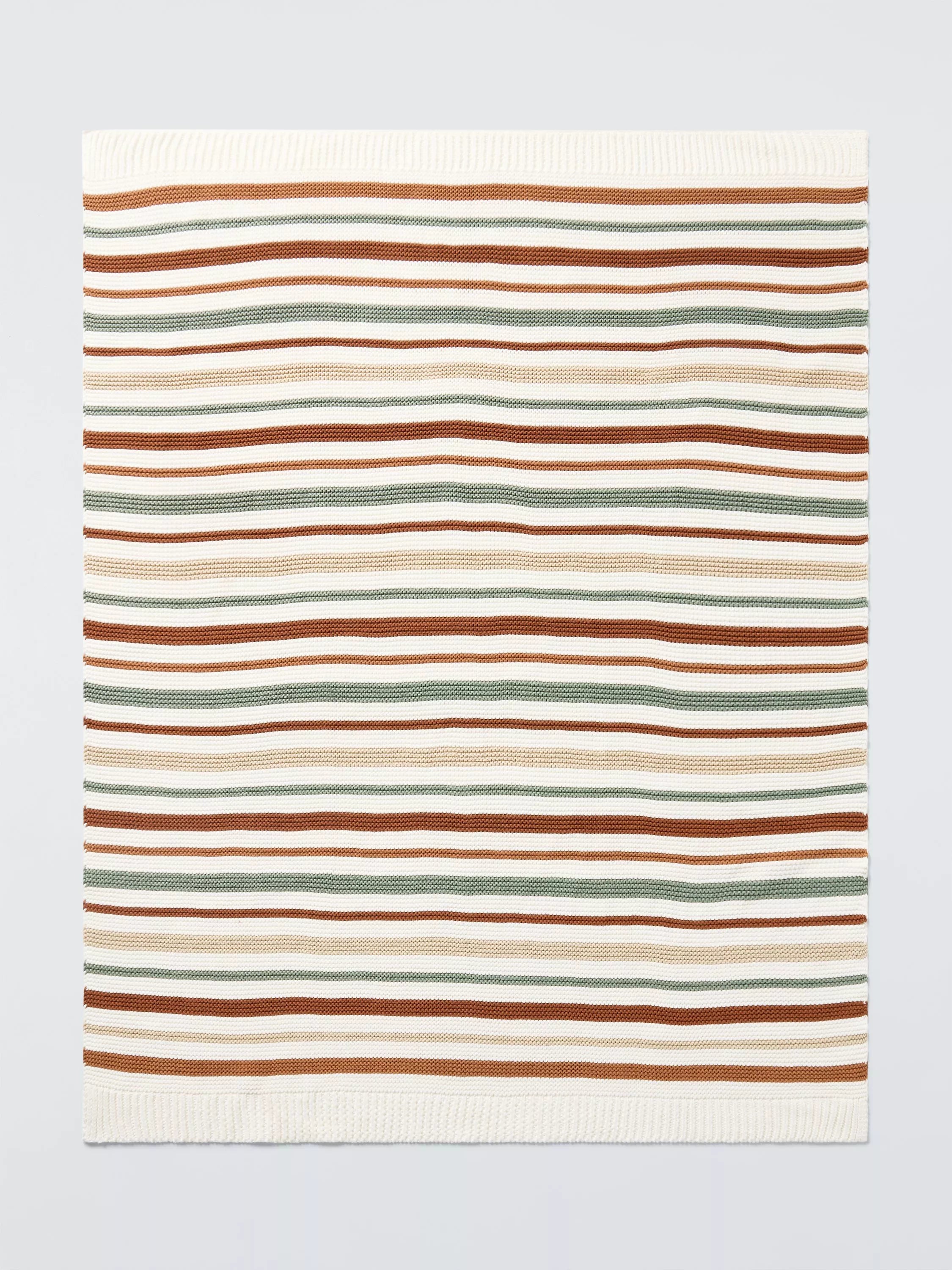 John Lewis Baby Stripe Knit Blanket, Multi - McGrocer