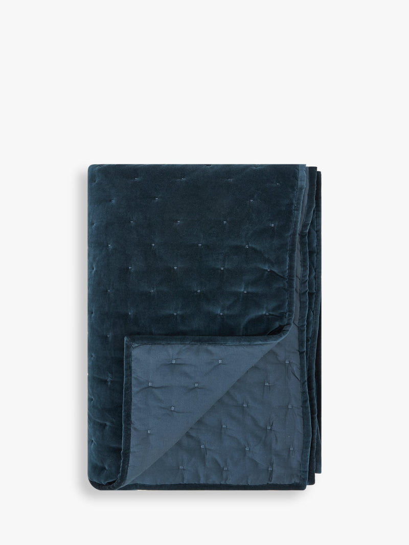 John Lewis Cotton Velvet Quilted Bedspread 220x220cm, UK version
