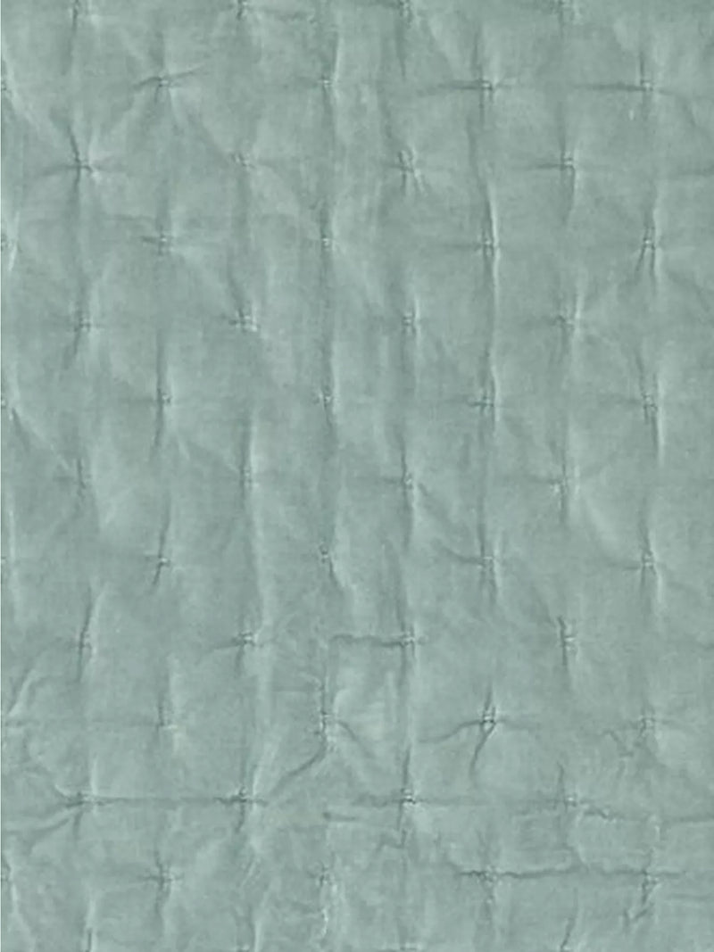 John Lewis Cotton Velvet Quilted Bedspread - Sage