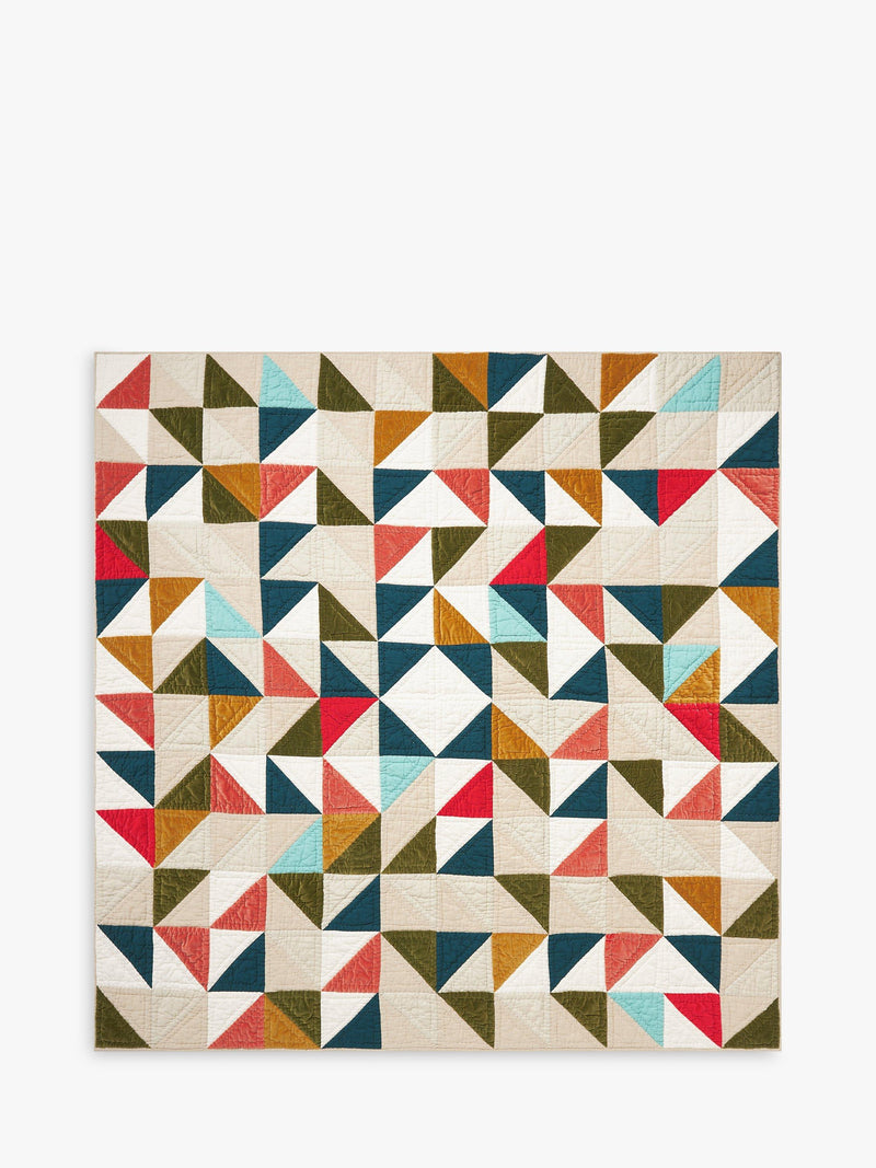 John Lewis colourful patchwork quilted bedspread multi 220 x 220cm, UK version
