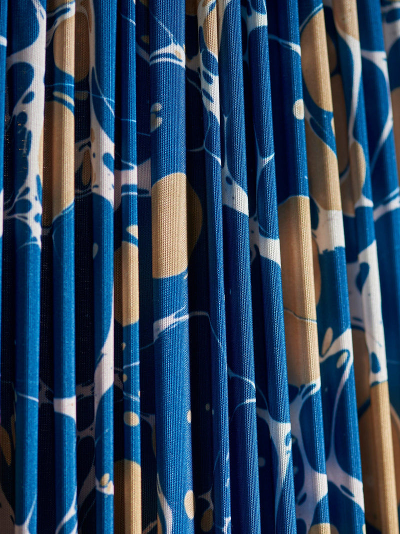 Matthew Williamson Balearic Pleated Lampshade Blue 30x45cm, imported from the UK