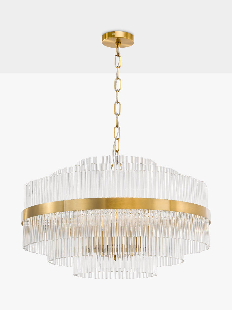 John Lewis Shiminista large chandelier pendant ceiling light matte brass - British product