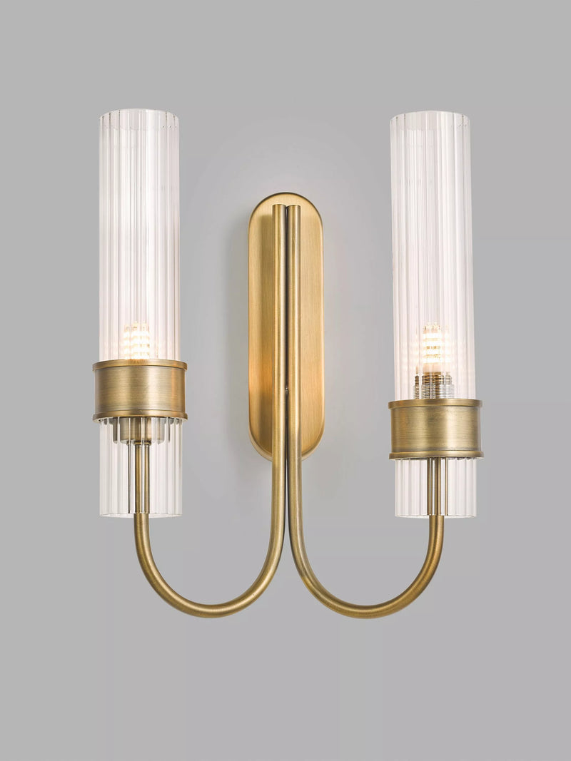 John Lewis fluted glass wall light brass finish (British brand)