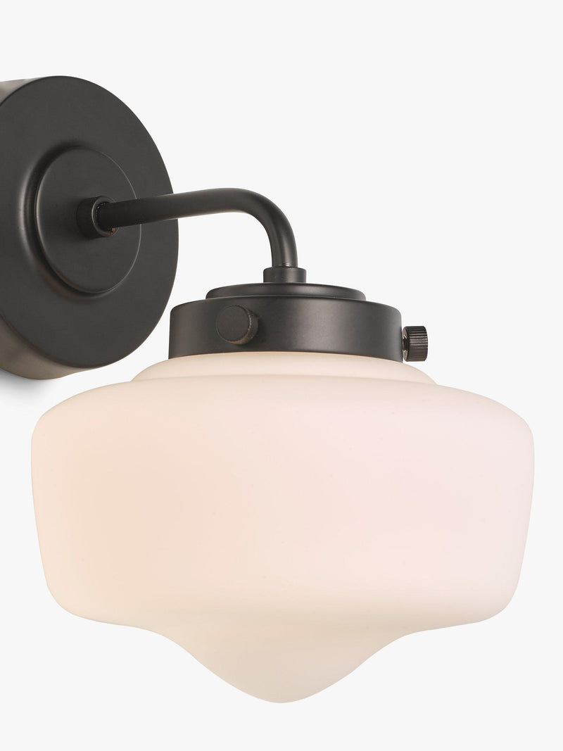 John Lewis School House opal glass bathroom wall light, UK version