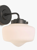 John Lewis School House opal glass bathroom wall light, UK version