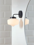John Lewis School House opal glass bathroom wall light, UK version