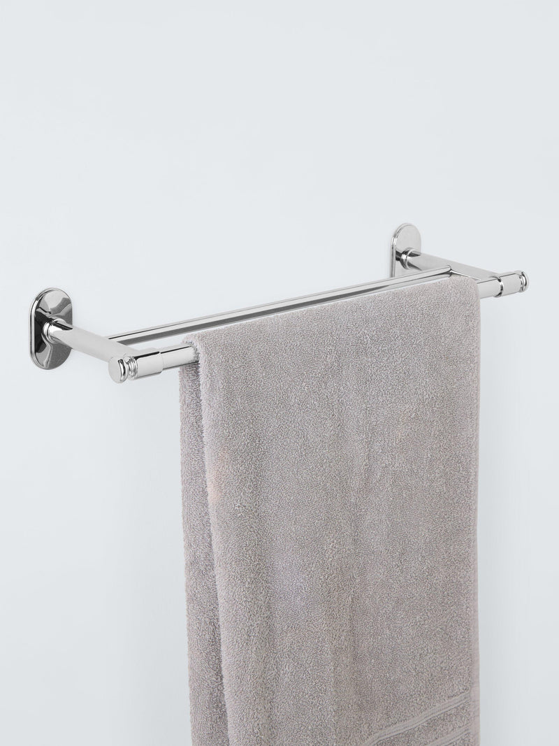 Porte-serviettes double chromé John Lewis Heritage, importé du Royaume-Uni