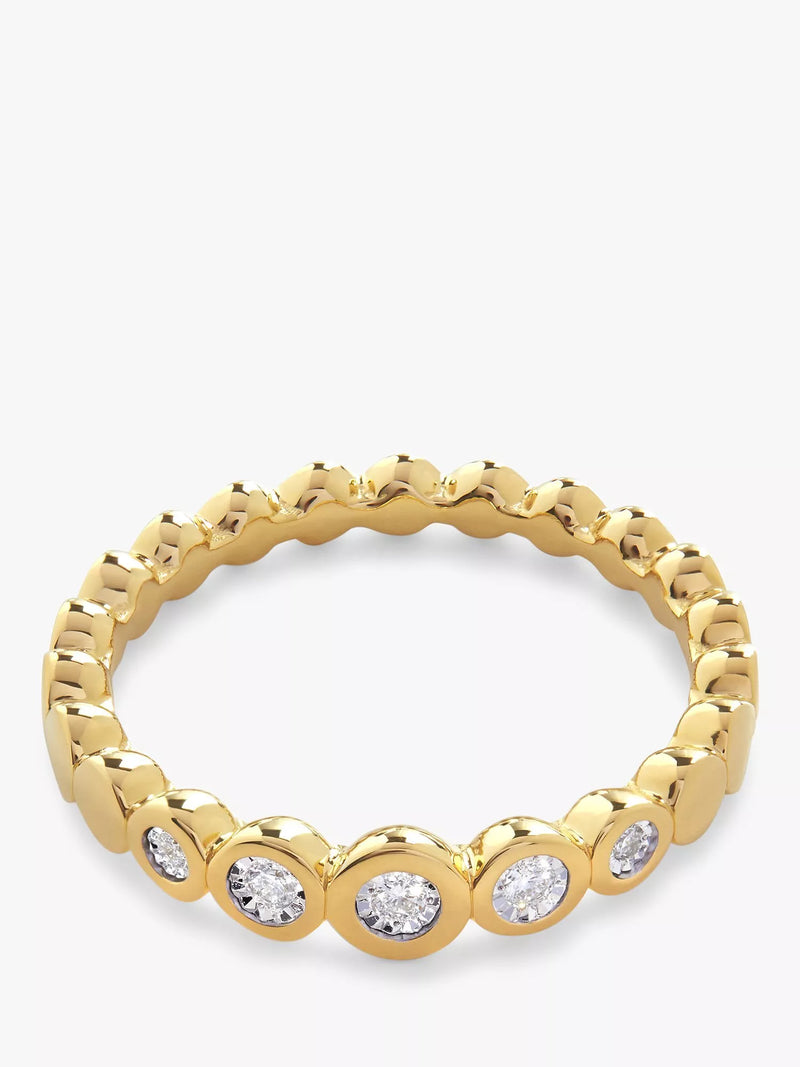 Monica Vinader Diamant-Halb-Eternity-Ring Gold
