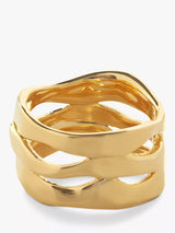 John Lewis Monica Vinader Wave Triple Band Ring, Gold- Buy online at McGrocer