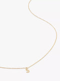 Monica Vinader yellow gold small initial pendant necklace, British brand