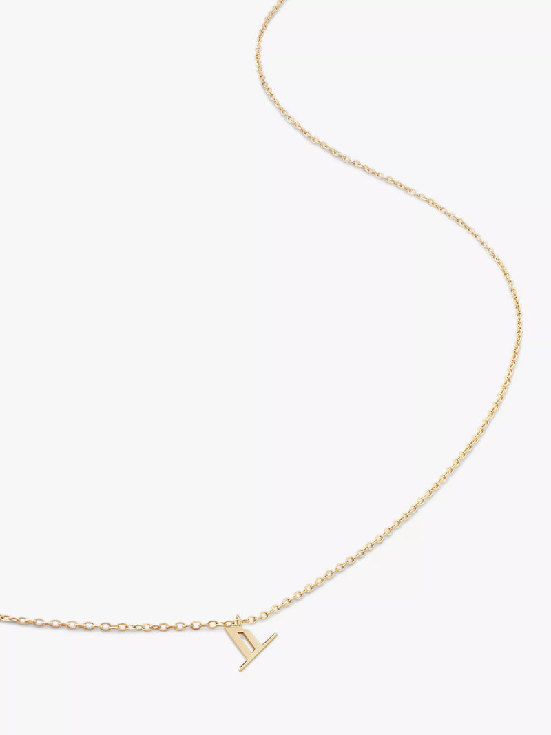 Monica Vinader Yellow Gold Small Initial Pendant Necklace