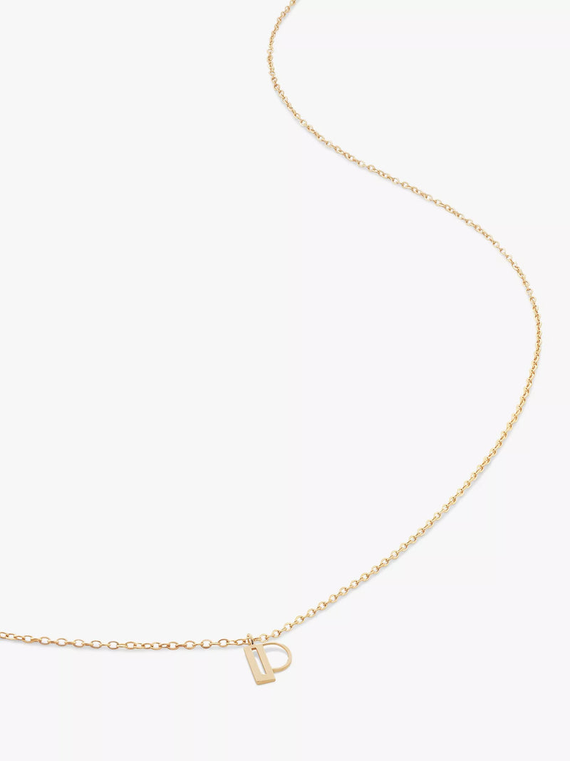Monica Vinader Yellow Gold Small Initial Pendant Necklace