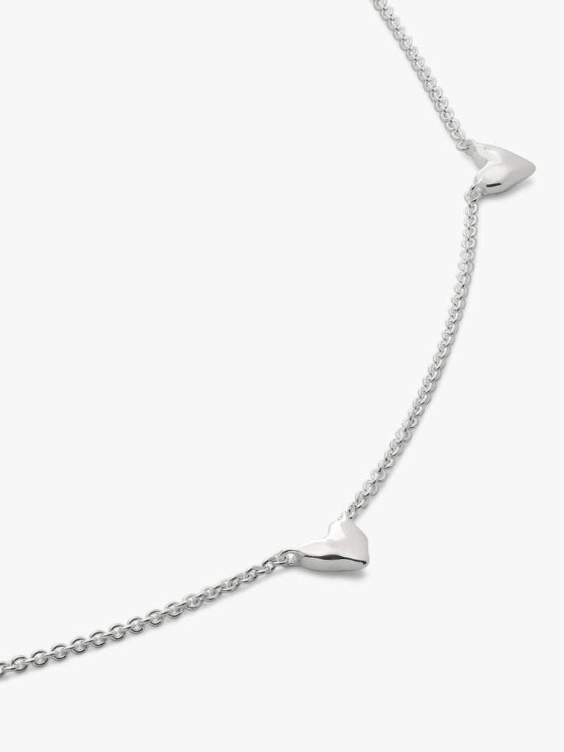 Collier à chaînettes cœur Monica Vinader argent sterling, version UK