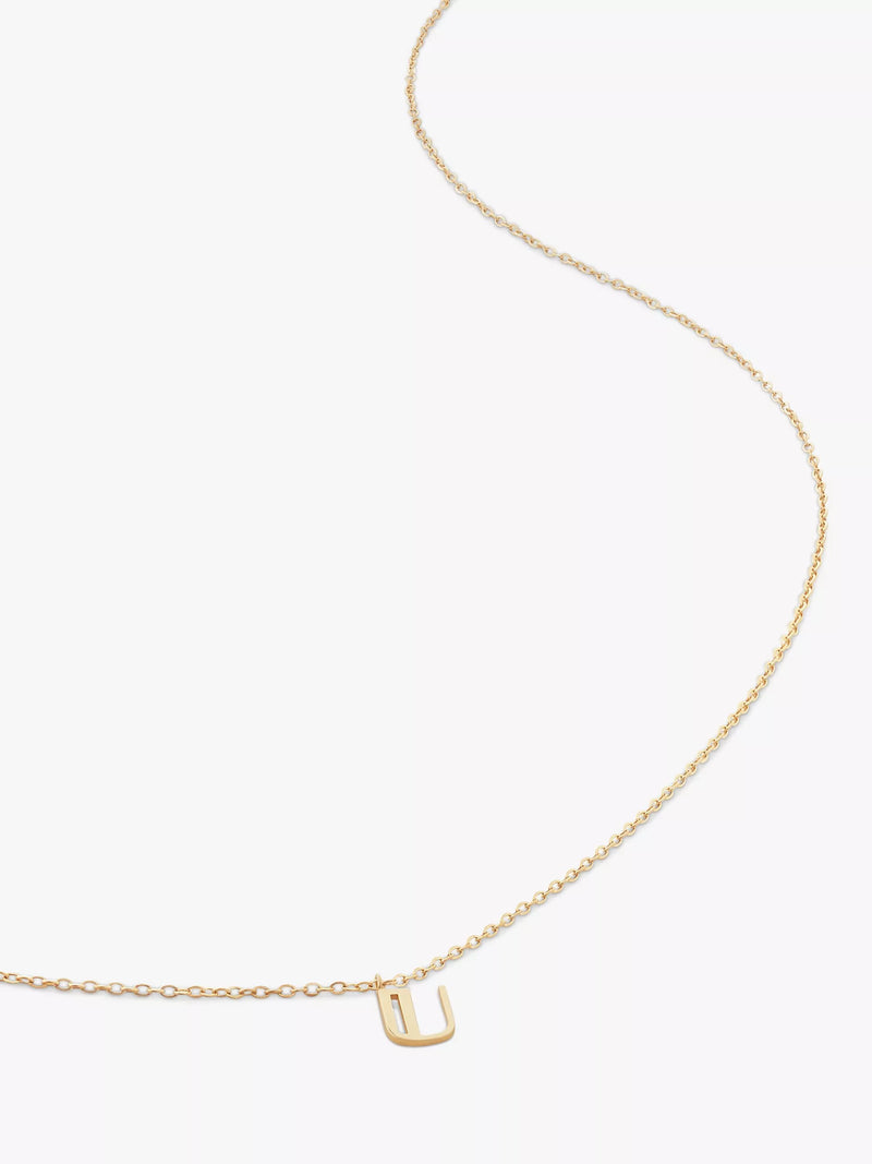 Monica Vinader Yellow Gold Small Initial Pendant Necklace