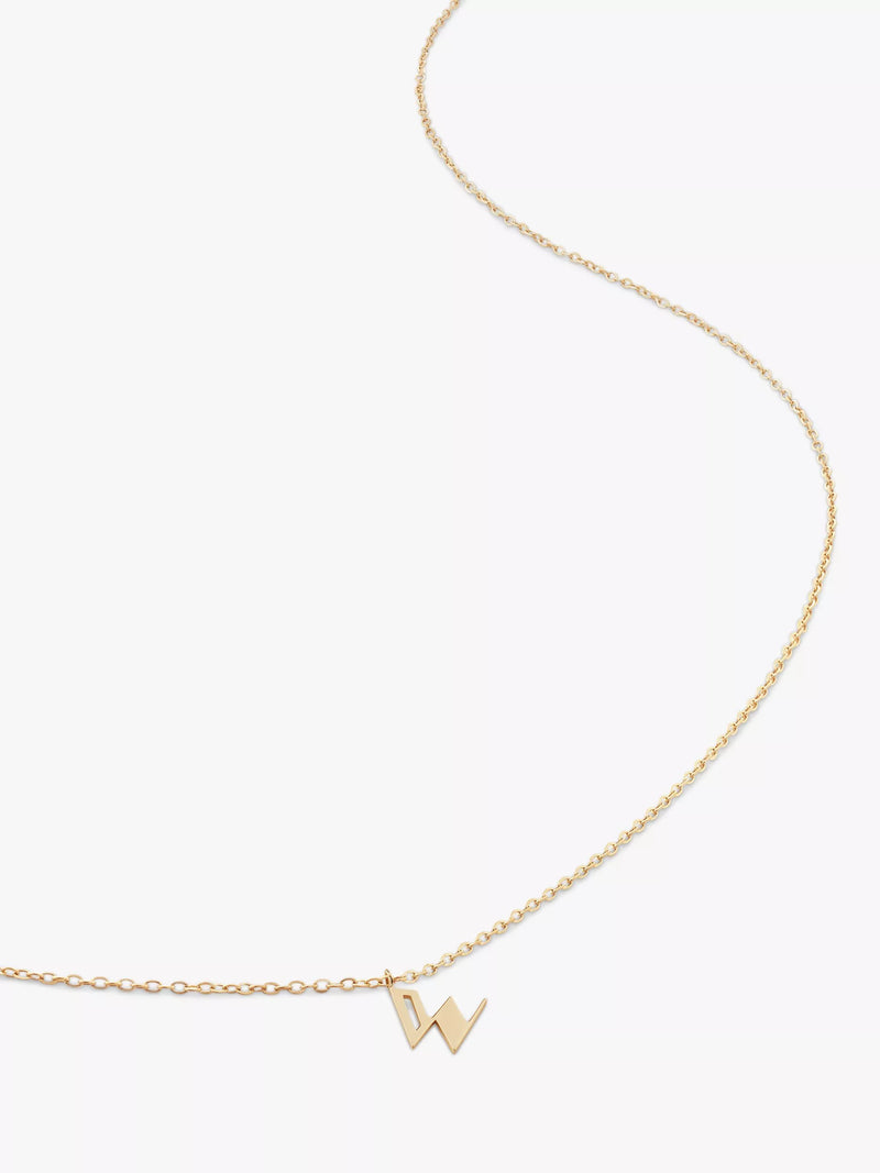 Monica Vinader Yellow Gold Small Initial Pendant Necklace