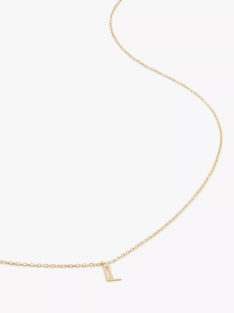 Monica Vinader Yellow Gold Small Initial Pendant Necklace