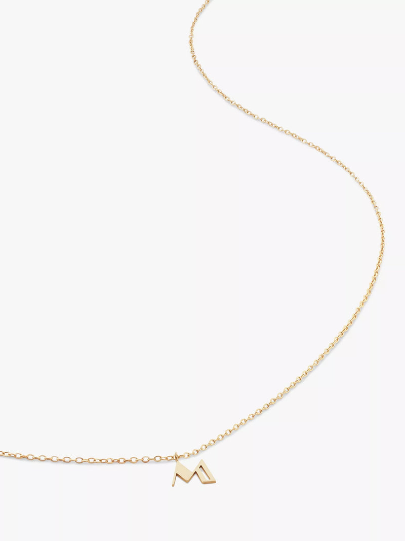 Monica Vinader Yellow Gold Small Initial Pendant Necklace