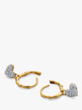 Monica Vinader lab grown diamond heart huggie earrings gold, UK version
