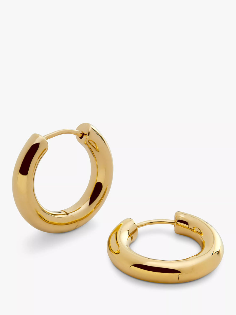 Monica Vinader small hoop earrings gold vermeil, imported from the UK