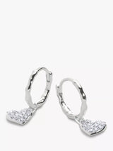John Lewis Monica Vinader Diamond Heart Drop Earrings, Silver- Buy online at McGrocer