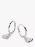 Monica Vinader diamond heart drop earrings silver, UK version