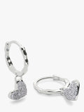 Monica Vinader diamond heart drop earrings silver, UK version
