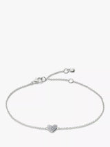 John Lewis Monica Vinader Lab-Grown Diamond Heart Chain Bracelet Silver- Buy online at McGrocer