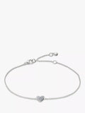 Monica Vinader diamond heart chain bracelet adjustable, imported from the UK