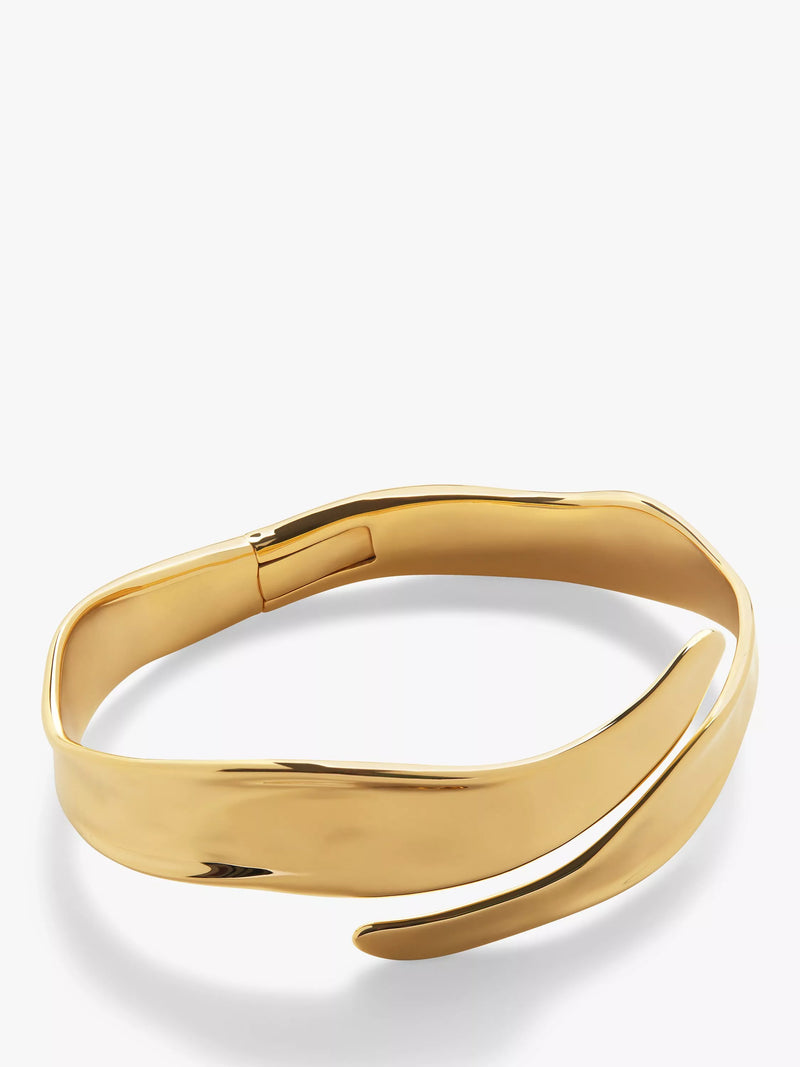 Monica Vinader gold Wave Wrap Cuff bracelet (British brand)
