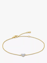 John Lewis Monica Vinader Lab Grown Diamond Heart Chain Bracelet, Gold- Buy online at McGrocer
