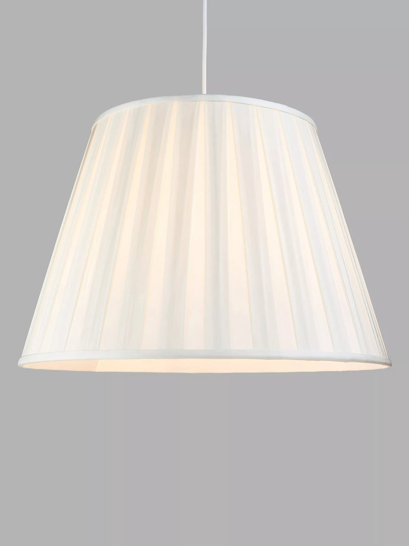 John Lewis Oratorio Silk Tapered Lampshade, White, Dia.20cm