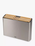 Joseph Joseph Folio bamboo chopping boards set stainless steel case - British product