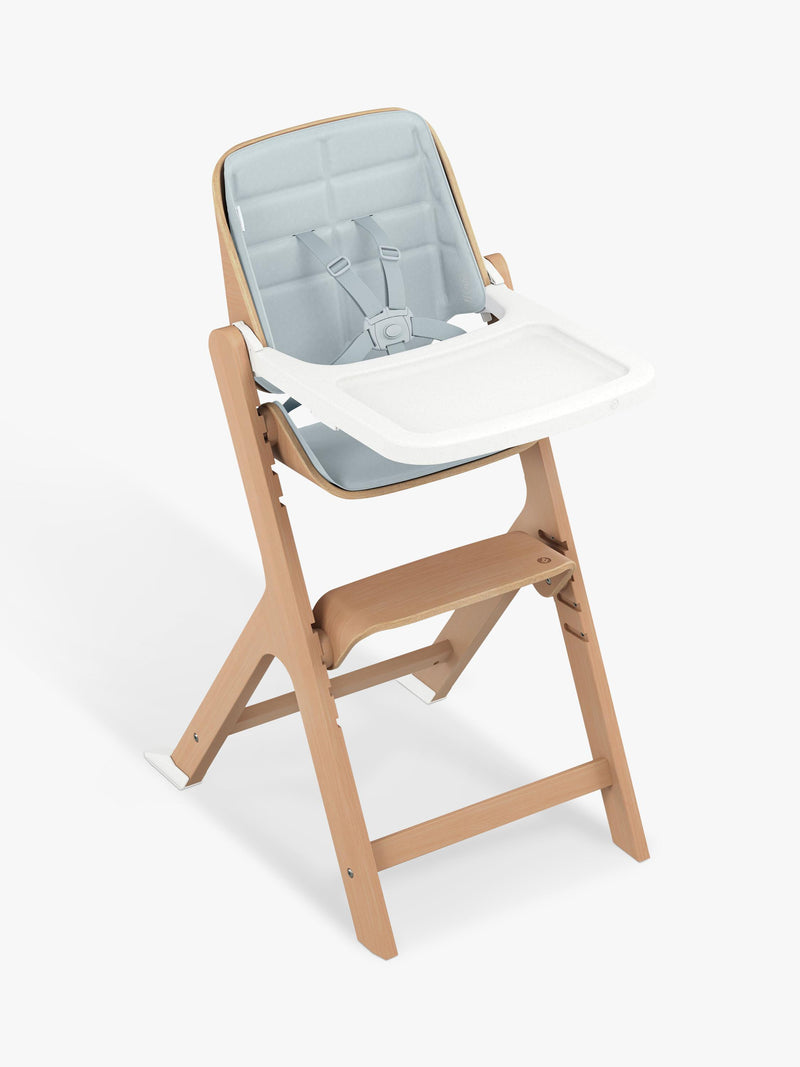 Maxi-Cosi adjustable wooden highchair with baby and toddler kit, imported from the UK